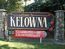 Kelownas welcome sign