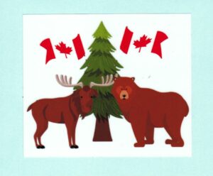 Elch & Bär Kanada - Aufkleber - Sticker 10 x 8,5 cm